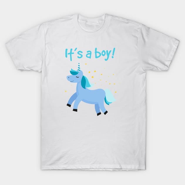 Unicorn - It's A Boy T-Shirt by smilingnoodles